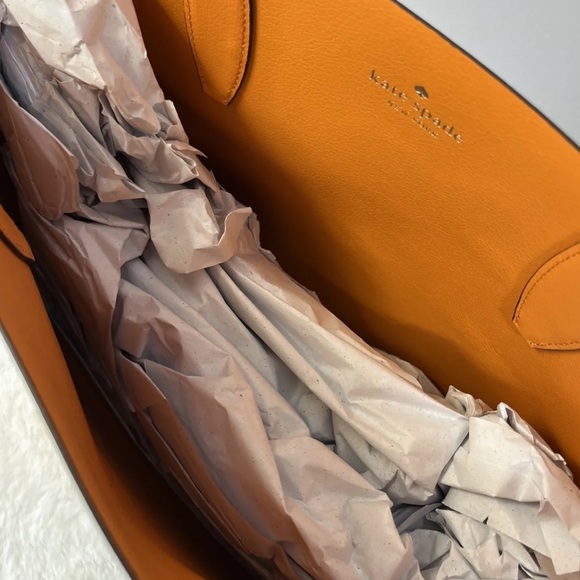 NWT Kate Spade Clementine Orange Toss Printed Small Reversible Tote White Bag - Picture 10 of 11